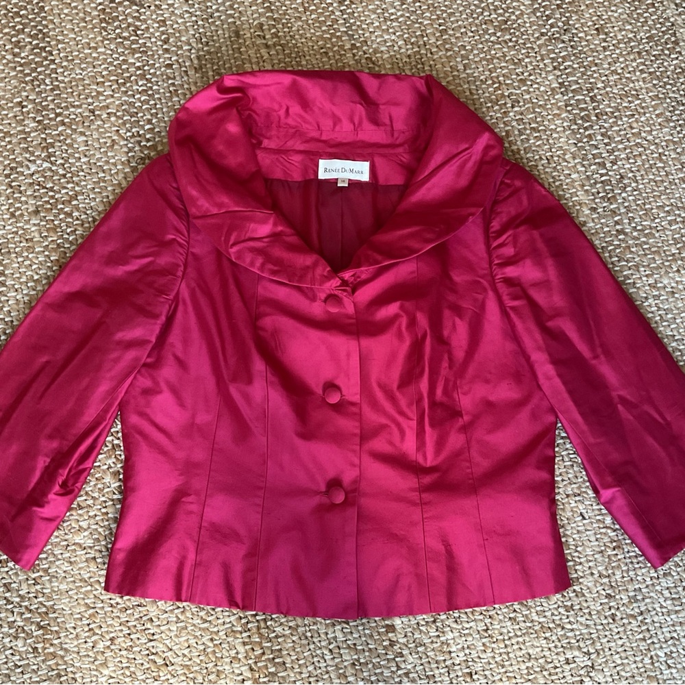 Renee DuMarr silk fuchsia top SZ 14